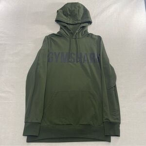 Gymshark Men's Olive Green Active Training Gym Pull Over Hoodie Size Small